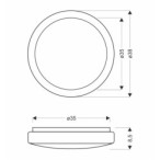 JASPER Lubinis šviestuvas 24W LED 38CM Balta 4000K IP44