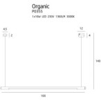 Pakabinamas šviestuvas Organic Horizon Integruotas LED 16W Chromas