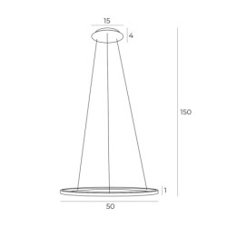 Pakabinamas šviestuvas Queen 50cm Integruotas LED Šlifuoto aukso