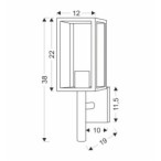 Sieninis lauko šviestuvas Hosta 19x38cm seatpost Juoda 1xE27 IP44