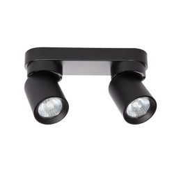 Sieninis - lubinis šviestuvas GU10 LED Timo Reguliuojamas x2 JUODA