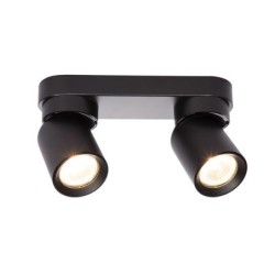 Sieninis - lubinis šviestuvas GU10 LED Timo Reguliuojamas x2 JUODA
