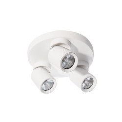 Lubinis šviestuvas GU10 LED Timo Reguliuojamas x3 BALTA Apvalus