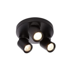 Lubinis šviestuvas GU10 LED Timo Reguliuojamas x3 JUODA Apvalus