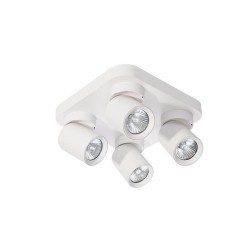 Lubinis šviestuvas GU10 LED Timo Reguliuojamas x4 BALTA Kvadratinis