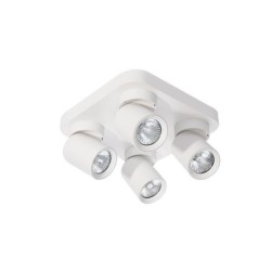 Lubinis šviestuvas GU10 LED Timo Reguliuojamas x4 BALTA Kvadratinis