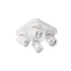 Lubinis šviestuvas GU10 LED Timo Reguliuojamas x4 BALTA Kvadratinis