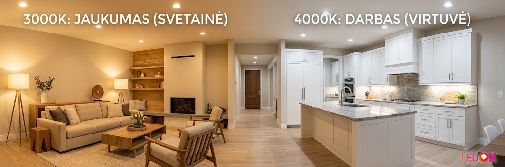 3000K ar 4000K – amžina dvikova: kurią šviesos spalvą pasirinkti?