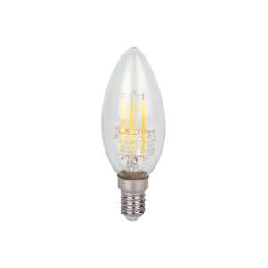 10x PRITEMDOMA LED lemputė E14 5W 2700K 600lm 220-240V FILAMENT C35 CANDLE Šilta balta